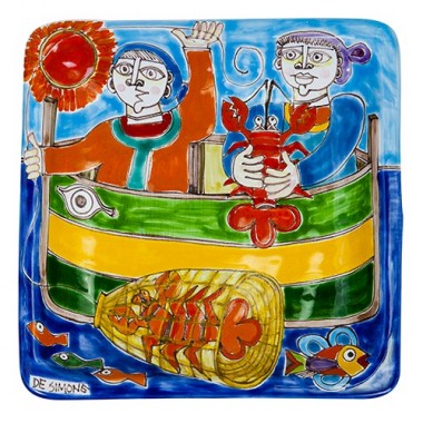 Piatto Quadrato 24x24 DS 31 Pescatori di Granchi Piatto Quadrato 24x24 DS 31 Pescatori di Granchi